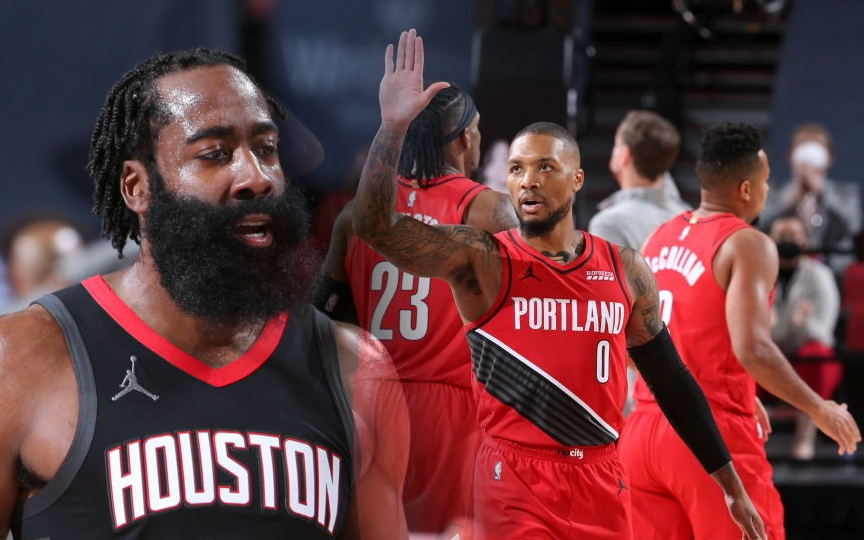 Vắng gần nửa đội hình, James Harden dẫn dắt Houston Rockets suýt làm nên chuyện trước Portland Trail Blazers ở hiệp phụ