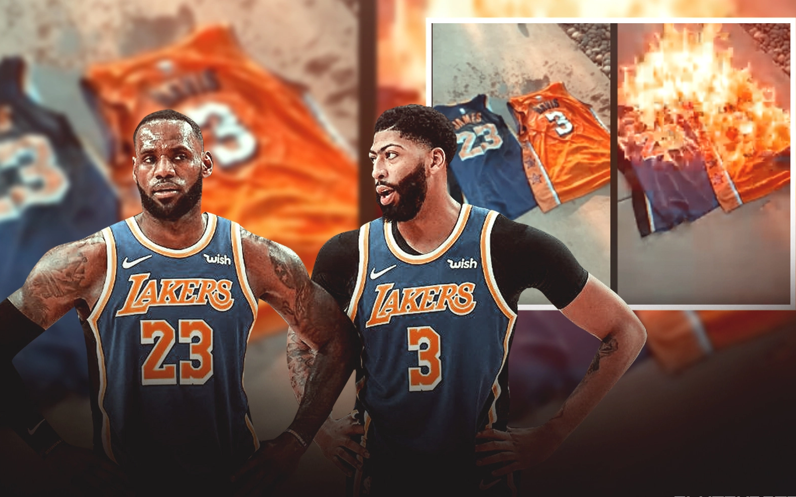 MXH "dậy sóng" trước hành động fan đốt áo đấu của LeBron James và Anthony Davis sau khi quỳ gối hát quốc ca