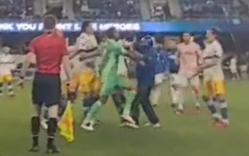 Hãi hùng trước cảnh hooligan phi xuống sân đấm thẳng vào đầu cầu thủ 