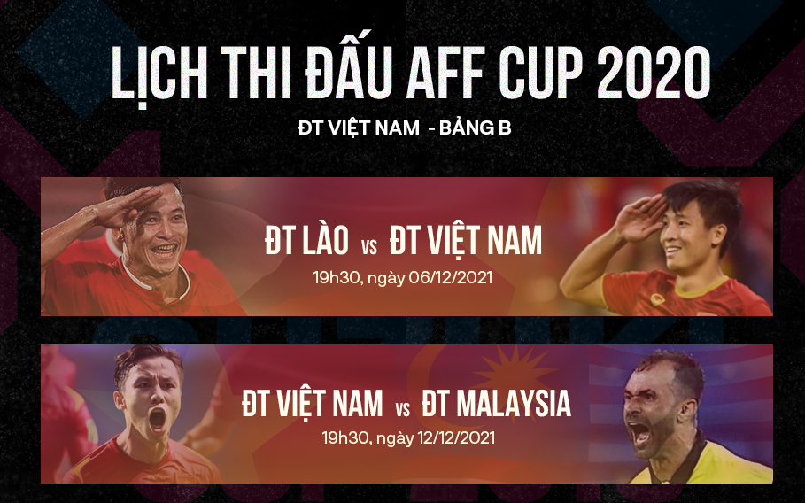 Lịch thi đấu AFF Cup 2020 của đội tuyển Việt Nam 