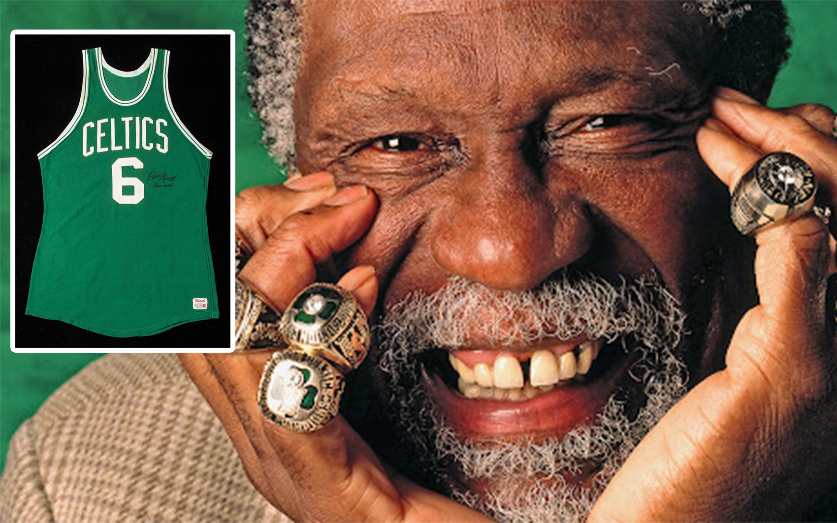 Kỷ vật của huyền thoại Bill Russell được bán với mức giá khủng khiếp 121 tỉ