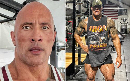 The Rock gây sốt khi khoe body ở tuổi 49, sự chú ý đổ dồn về bộ đùi chằng chịt &quot;dây điện&quot;