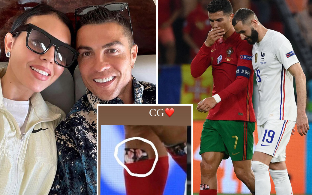 Ronaldo sử dụng bảo hộ ống đồng có in hình bạn gái