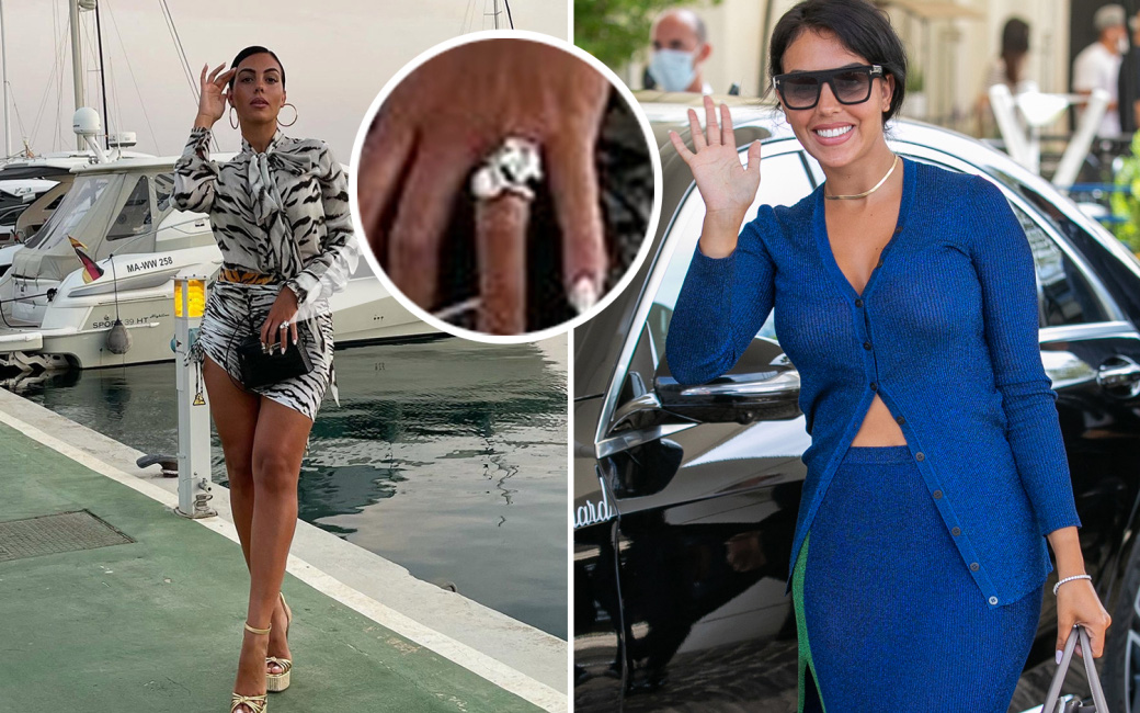 Không lâu sau khi tình tứ cùng Ronaldo trên du thuyền, Georgina bất ngờ đổ bộ LHP Cannes, chiếc nhẫn &quot;to bự&quot; trên tay gây chú ý 