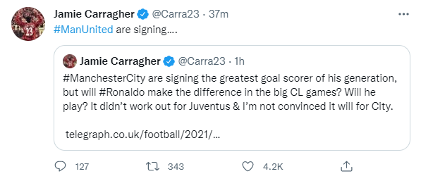 Carragher nhầm chút thôi mà...