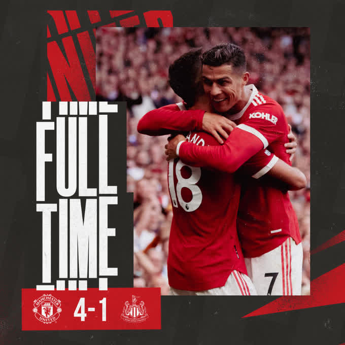 Cú đúp của Ronaldo giúp Man United đánh bại Newcastle 4-1