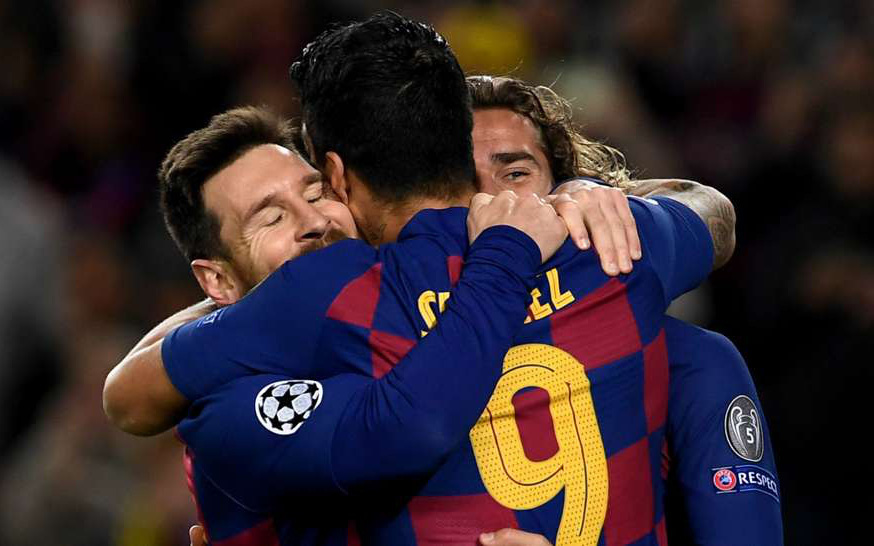 Barca khẳng định sức mạnh trước Dortmund trong ngày bộ ba Messi-Suarez-Griezmann cùng lập công