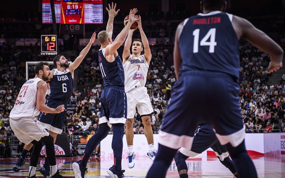 Bogdan Bogdanovic xuất thần ngoài vạch ném 3, Mỹ nhận thất bại thứ 2 liên tiếp tại FIBA World Cup 2019