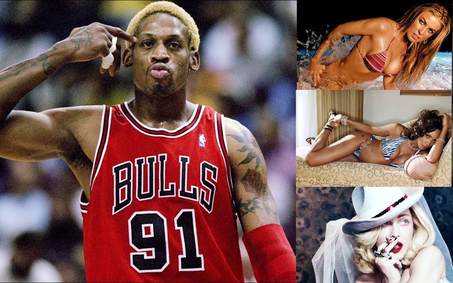 Những bóng hồng bốc lửa trong lịch sử tình trường khét tiếng của Dennis Rodman