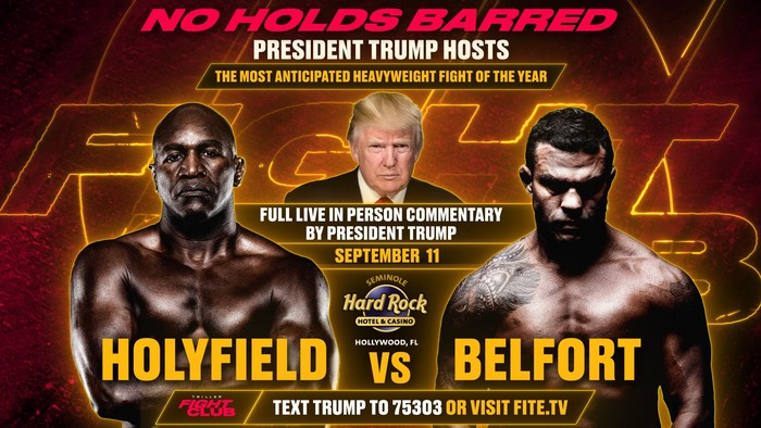 Ông Donald Trump sẽ bình luận trận đại chiến giữa Evander Holyfield và Vitor Belfort - Ảnh 1.