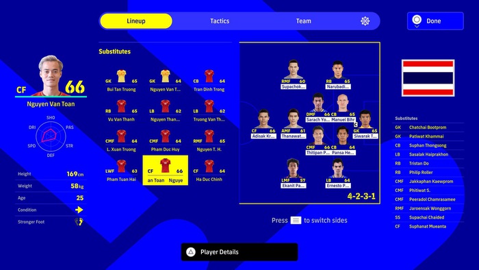 Dàn tuyển thủ Việt Nam được đưa vào eFootball 2022: Ai cũng được 