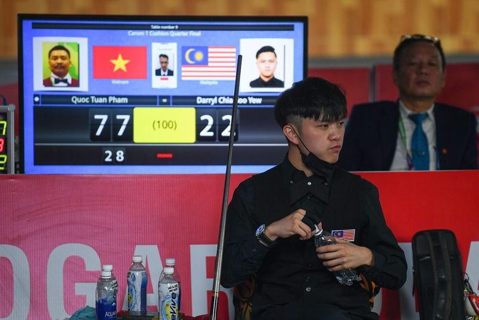 Thắng áp đảo cơ thủ người Malaysia, Phạm Quốc Tuấn góp mặt ở Bán kết carom 1 băng SEA Games 31 - Ảnh 5.