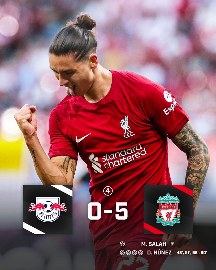 Tân binh Nunez "khai nòng", ghi 4 bàn vào lưới đội dự Champions League - Ảnh 3. Tân binh Nunez "khai nòng", ghi 4 bàn vào lưới đội dự Champions League - Ảnh 3.