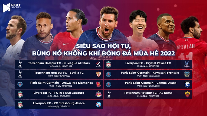 Next Sports sở hữu trọn vẹn 9 trận giao hữu với các ngôi sao thế giới hot nhất mùa hè 2022 - Ảnh 2.